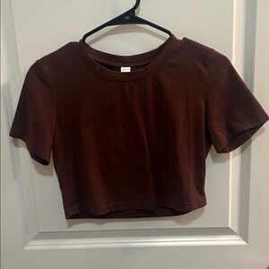 Romwe Chocolate Brown Crop Top Size Medium